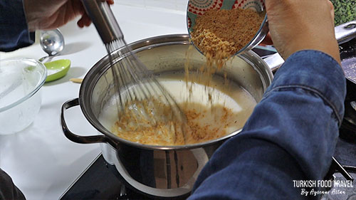 Adding ground almonds to the pudding