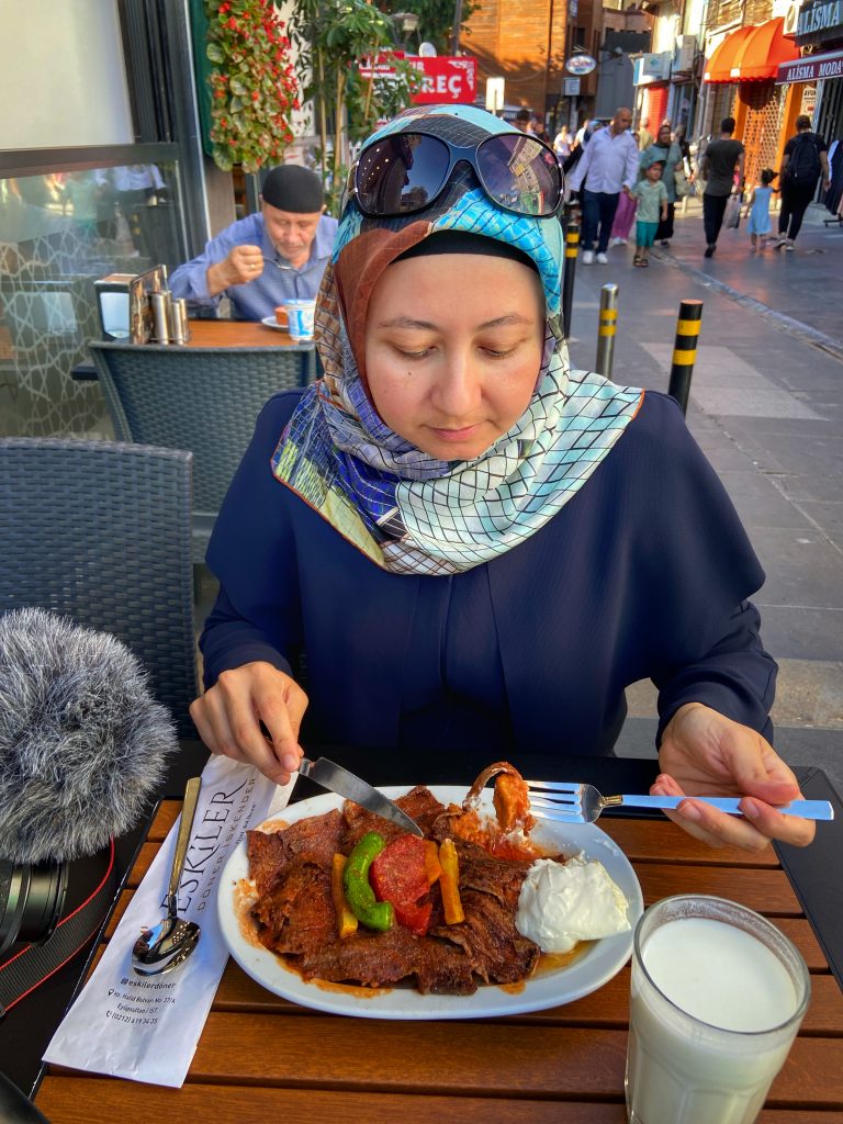 Me having İskender in Eyüp district on my vlog.