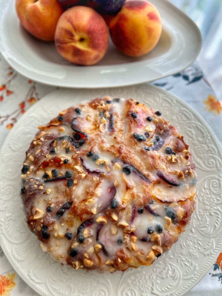 One Bowl Fruit Cake With Peaches